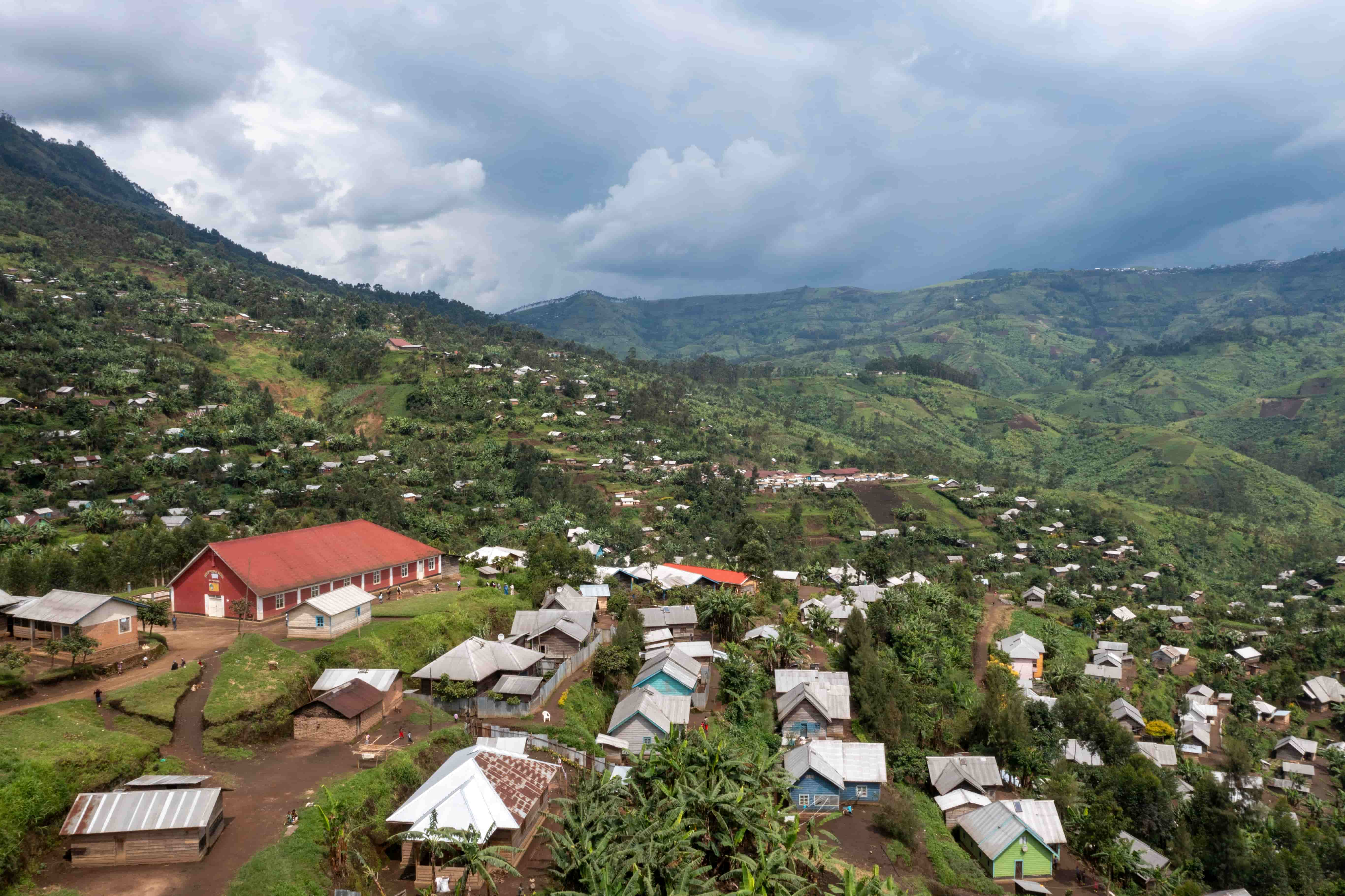 An arial view of a city in the Democratic Republic of the Congo 